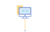 Computer icon with binary numbers
